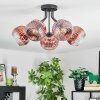 Ripoll ceiling light, globe light clear, coppery, 5-light sources