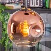Ripoll hanging light, globe light, Cluster pendant lamp chrome, gold, clear, coppery, Smoke-coloured, 3-light sources