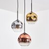 Ripoll hanging light, globe light, Cluster pendant lamp chrome, gold, clear, coppery, Smoke-coloured, 3-light sources