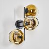 Koyoto globe light, wall light gold, clear, 3-light sources