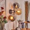 Koyoto globe light, wall light Amber, chrome, Smoke-coloured, 3-light sources