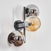 Koyoto globe light, wall light Amber, chrome, Smoke-coloured, 3-light sources
