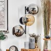 Koyoto globe light, wall light Amber, chrome, Smoke-coloured, 3-light sources