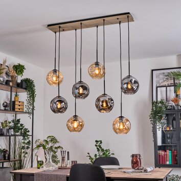 Ripoll hanging light, globe light, pendant light Ecru, black, 8-light sources