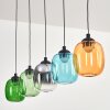 Lavel hanging light, pendant light LED blue, green, clear, orange, Smoke-coloured, 5-light sources