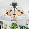 Koyoto ceiling light, globe light 52 cm Amber, clear, 5-light sources