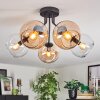 Koyoto ceiling light, globe light 52 cm Amber, clear, 5-light sources