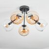 Koyoto ceiling light, globe light 52 cm Amber, clear, 5-light sources