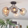 Ripoll ceiling light, globe light Amber, clear, Smoke-coloured, 5-light sources