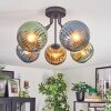 Koyoto ceiling light, globe light 52 cm blue, gold, green, 5-light sources