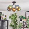 Koyoto ceiling light, globe light 52 cm blue, gold, green, 5-light sources