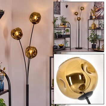 Ripoll globe light, floor lamp gold, 3-light sources