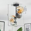 Ripoll ceiling light, globe light Amber, clear, Smoke-coloured, 4-light sources