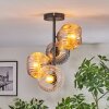 Ripoll ceiling light, globe light Amber, clear, Smoke-coloured, 4-light sources