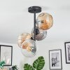Ripoll ceiling light, globe light Amber, clear, Smoke-coloured, 4-light sources