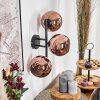 Koyoto globe light, wall light coppery, 3-light sources