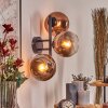 Koyoto globe light, wall light clear, coppery, 3-light sources