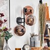 Koyoto globe light, wall light clear, coppery, 3-light sources