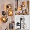 Koyoto globe light, wall light clear, Smoke-coloured, 3-light sources