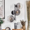 Koyoto globe light, wall light clear, Smoke-coloured, 3-light sources