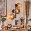 Koyoto globe light, wall light clear, Smoke-coloured, 3-light sources