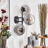 Koyoto globe light, wall light clear, Smoke-coloured, 3-light sources