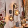 Koyoto globe light, wall light clear, Smoke-coloured, 3-light sources