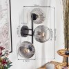 Koyoto globe light, wall light clear, Smoke-coloured, 3-light sources