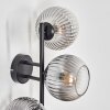 Koyoto globe light, wall light clear, Smoke-coloured, 3-light sources
