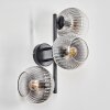 Koyoto globe light, wall light clear, Smoke-coloured, 3-light sources
