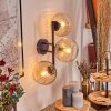 Koyoto globe light, wall light Amber, clear, 3-light sources