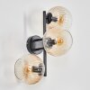 Koyoto globe light, wall light Amber, clear, 3-light sources
