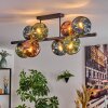 Ripoll ceiling light, globe light blue, green, coppery, 8-light sources
