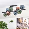 Ripoll ceiling light, globe light blue, green, coppery, 8-light sources