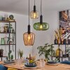 Imara hanging light, pendant light Amber, green, Pink, 3-light sources