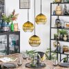 Koyoto hanging light, globe light, Cluster pendant lamp 30 cm gold, clear, 3-light sources