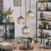 Koyoto hanging light, globe light, Cluster pendant lamp 30 cm clear, Smoke-coloured, 3-light sources