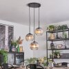 Koyoto hanging light, globe light, Cluster pendant lamp 30 cm clear, Smoke-coloured, 3-light sources