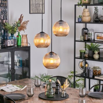 Koyoto hanging light, globe light, Cluster pendant lamp 30 cm Amber, 3-light sources