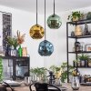 Ripoll hanging light, globe light, Cluster pendant lamp blue, gold, green, 3-light sources