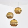 Koyoto hanging light, globe light, Cluster pendant lamp 30 cm gold, 3-light sources