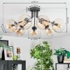 Koyoto ceiling light, globe light 82 cm Amber, clear, 7-light sources