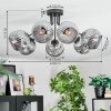 Ripoll ceiling light, globe light Smoke-coloured, 7-light sources