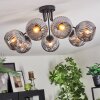 Ripoll ceiling light, globe light Smoke-coloured, 7-light sources