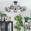 Ripoll ceiling light, globe light Smoke-coloured, 7-light sources