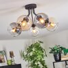 Koyoto ceiling light, globe light 52 cm Amber, clear, Smoke-coloured, 5-light sources
