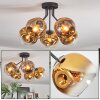 Ripoll ceiling light, globe light gold, clear, 5-light sources