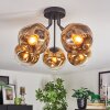 Ripoll ceiling light, globe light gold, clear, 5-light sources