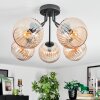 Koyoto ceiling light, globe light 52 cm Amber, 5-light sources