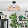 Koyoto ceiling light, globe light 52 cm Amber, 5-light sources